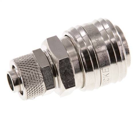 Nickel-plated Brass DN 7.2 (Euro) Air Coupling Socket 9x12 mm Union Nut