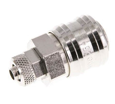 Nickel-plated Brass DN 7.2 (Euro) Air Coupling Socket 6x8 mm Union Nut Double Shut-Off