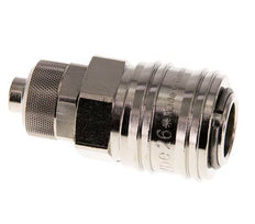 Nickel-plated Brass DN 7.2 (Euro) Air Coupling Socket 8x10 mm Union Nut Double Shut-Off