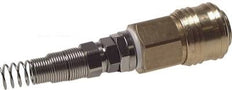 Nickel-plated Brass DN 7.2 (Euro) Air Coupling Socket 4x6 mm Union Nut Bend-Protect Rotatable Double Shut-Off