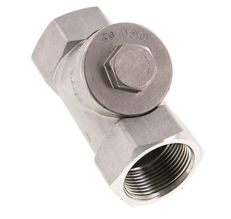 G1-1/4'' Stainless Steel 316 Y Check Valve PTFE 0.4/0.8-40bar - CLYS