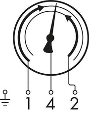 Contact Pressure Gauge 1NC/2NO 0..100bar (1450psi) Stainless Steel/Brass 100mm Class 1 Below Connection