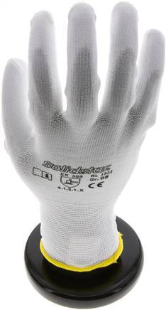 Protective Gloves Fine Knit PU Coating White Size 11 [10 Pieces]