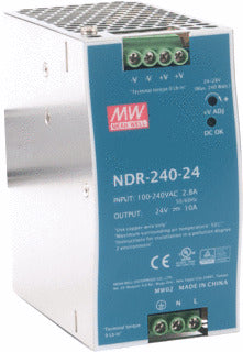 Mean Well NDR Universal Power Supply 24V 10A | NDR-240-24