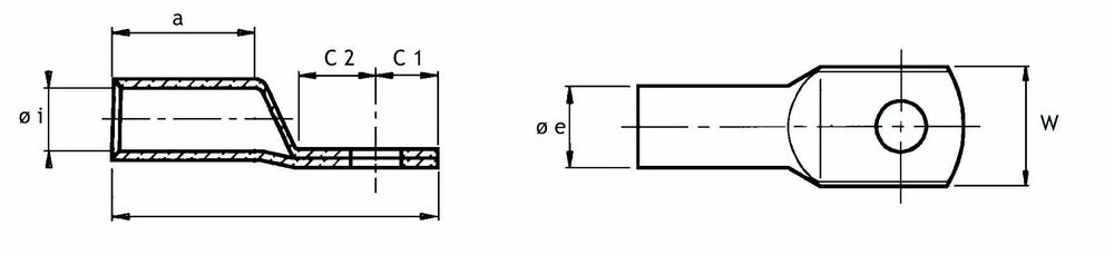 Cimco Press Cable Lug For Copper Cable - 180710 [100 Pieces]