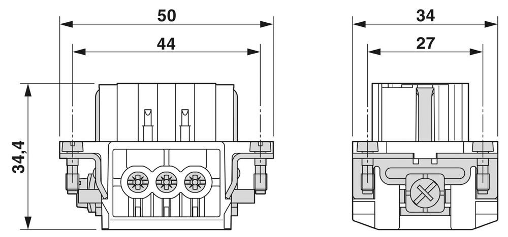 Phoenix Contact HC Contact Block For rectangular Connector - 1648128