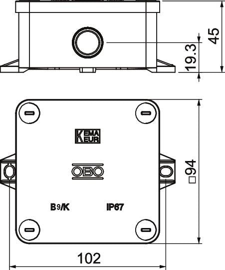OBO B Surface mounted Wall/Ceiling Box - 2001942