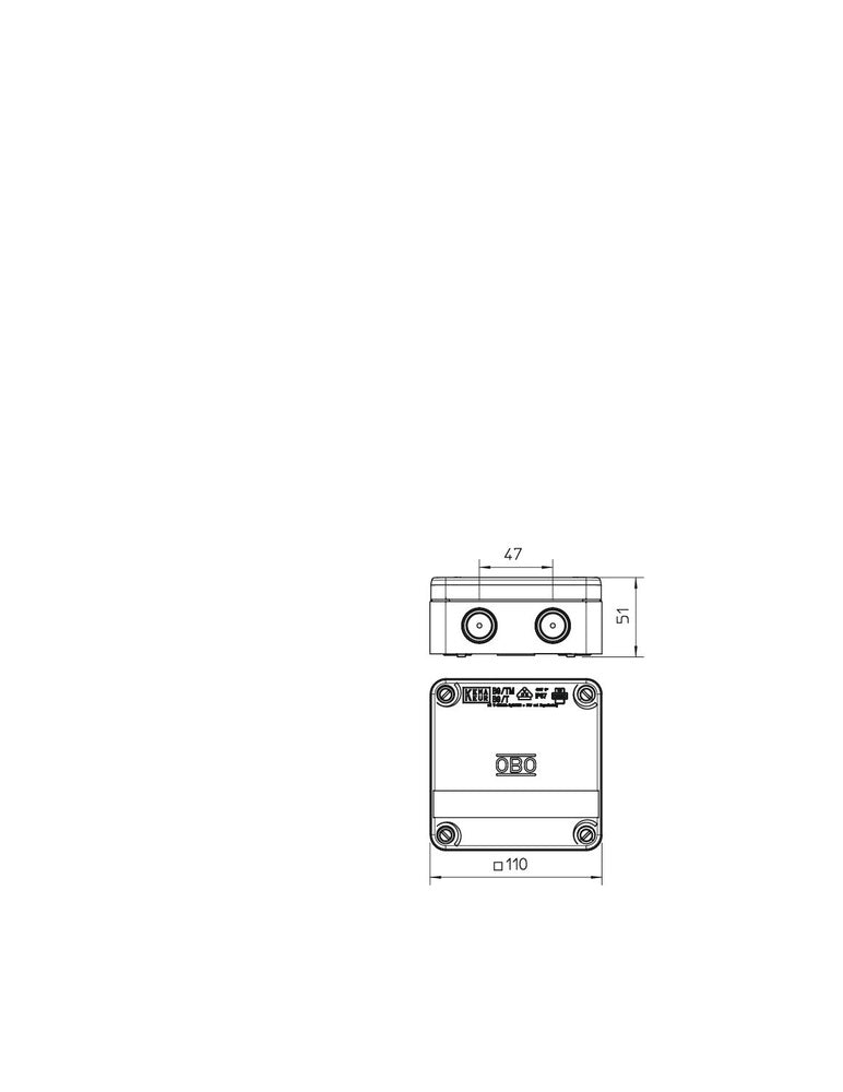 OBO B Surface mounted Wall/Ceiling Box - 2001861