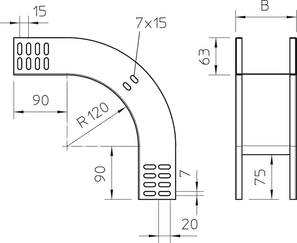 OBO RBV Bend/corner Piece Cable Tray - 7007059
