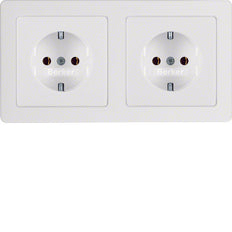 Hager Berker Q.1/Q.3 Wall Outlet (WCD Switchgear) - 47206089