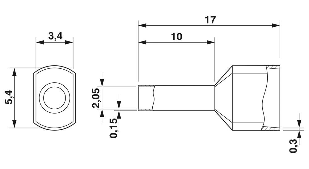 Phoenix Contact AI-TWIN Wire End Sleeve - 3200988 [100 Pieces]