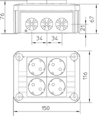 OBO T-Box Surface Mounted Box Wall/Ceiling - 2007825