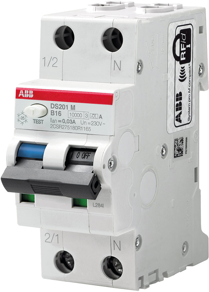 ABB DS201 RCBO Circuit Breaker 10A 30mA 10kA - 2CSR275180R1104
