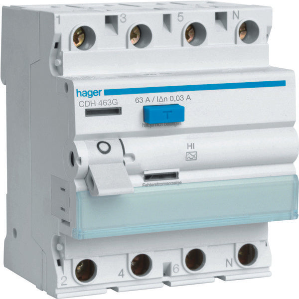 Hager High Immunity Residual Current Device - CDH463G