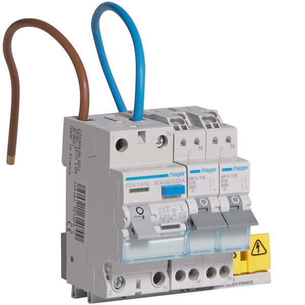 Hager VISION Flush-Mounting Unit With Circuit Breakers - VKS02COMBI