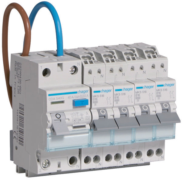 Hager VISION Flush-Mounting Unit With Circuit Breakers - VKS04COMBI