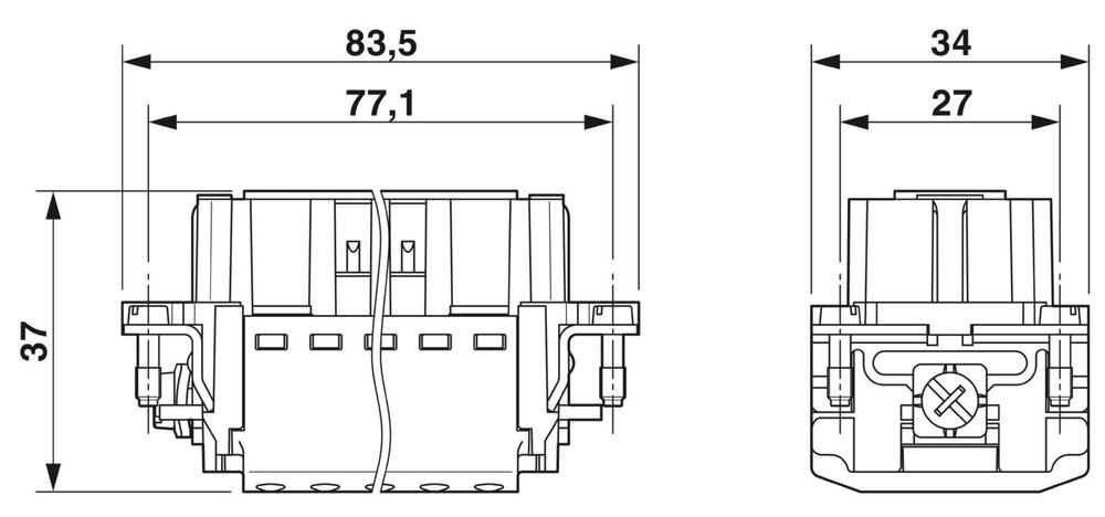 Phoenix Contact HC Contact Block For rectangular Connector - 1407731