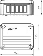 OBO T-Box Surface Mounted Box Wall/Ceiling - 2007808