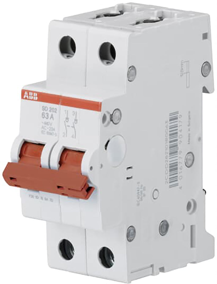 ABB 2-Pole Switch Disconnector 16A 440VAC 25kA - 2CDD282101R0016
