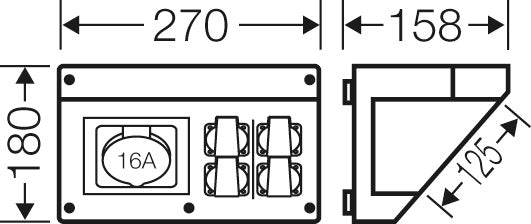 Hensel Enystar Connection Box WM2 1x16A 5p 400V 2x16A 2p PE - FP CB 216