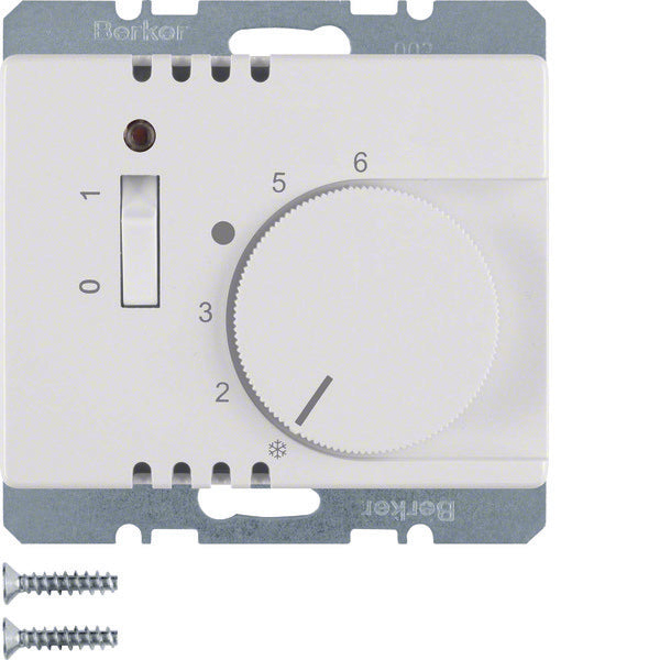 Hager Berker Room Thermostat With NC Contact And LED Switch - 20300069