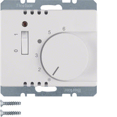 Hager Berker Room Thermostat With NC Contact And LED Switch - 20300069