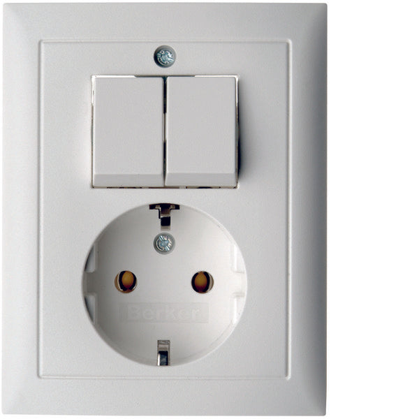 Hager Berker S1 Series Switch Socket Outlet With Cover Plate - 6143551949