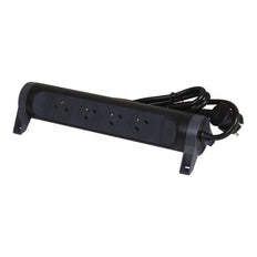 Legrand Premium 4x2P Socket with 3m Cord - Black - 049460 [5 Pieces]