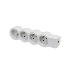Legrand Standard 4 Plug Socket Without Cord White-Grey - 049497 [10 Pieces]