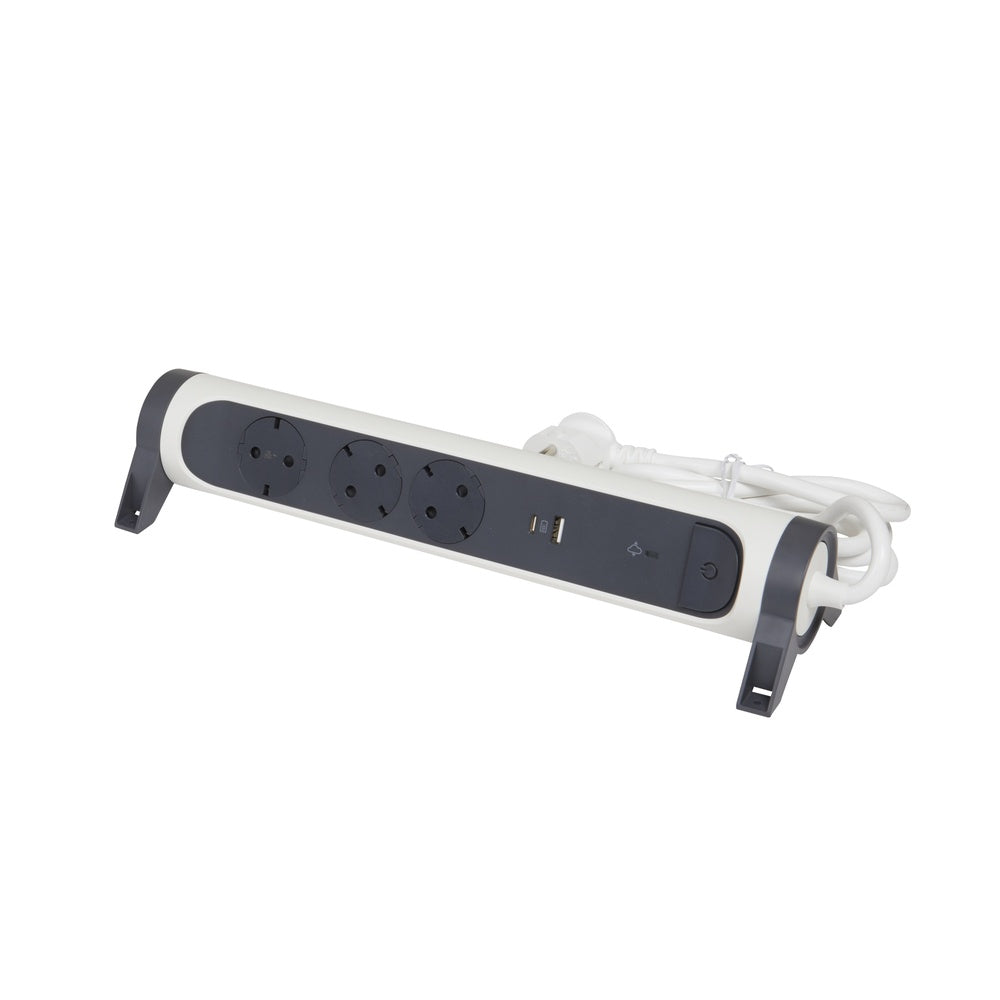Legrand Mountable and Rotatable USB A+C Power Strip 3-Way 1.5m - 694508 [5 Pieces]