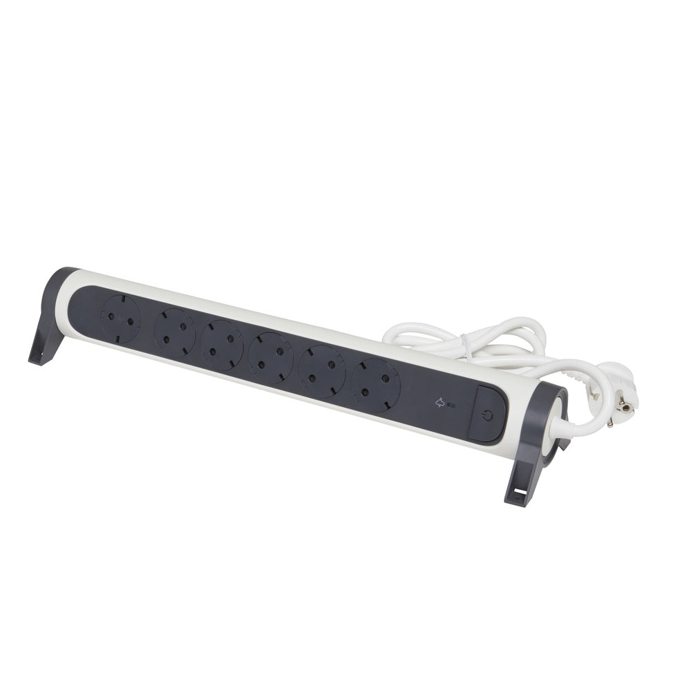 Rotatable And Mountable OSB 6x2P+A 1.5m Cord Black-White - 694509 [5 Pieces]