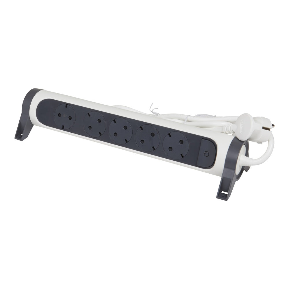 Legrand Premium 5-Socket Outlet With 3m Cord Black-White - 694538