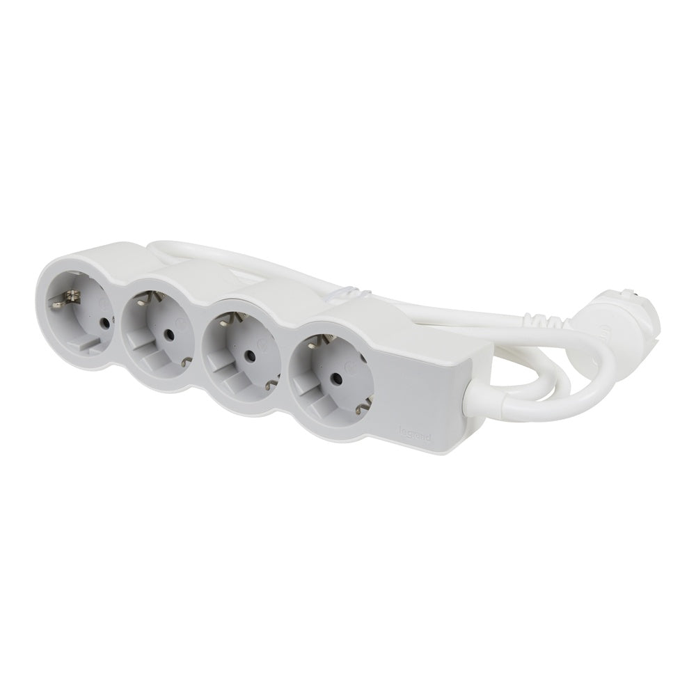 Legrand Standard Outlet 4x2P+A With 3m Cable - White/Gray - 694561 [10 Pieces]