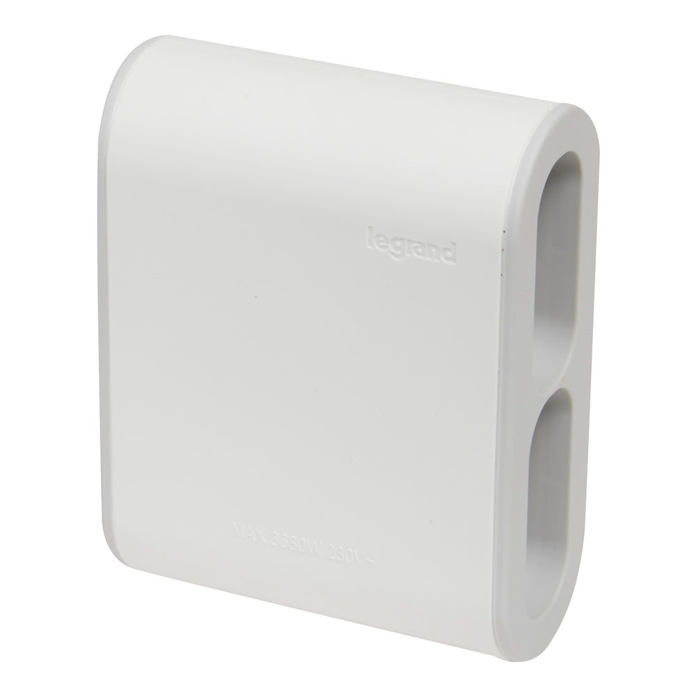 Legrand Domino Outlet With Side Connection 4x2P 2.5A White-Grey - 694590 [8 Pieces]