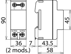 DEHNbloc 1 H 1-Pole 255V AC Lightning Current Arrester - 900222