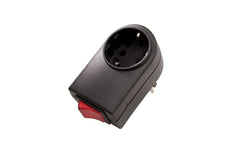Martin Kaiser Adapter Plug With Earthing Contact Illuminated Switch Black - 411/SW