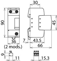 DEHN DB M 1 255 FM DEHNBLOC M FM Lightning Current Arrester - 961125
