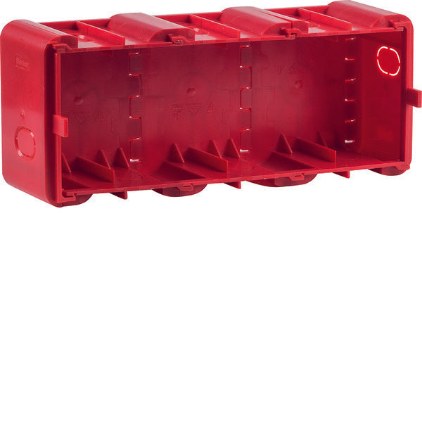 Hager Berker 3-Gang Wall Box For Flush Mounted Installation Red - 18720030