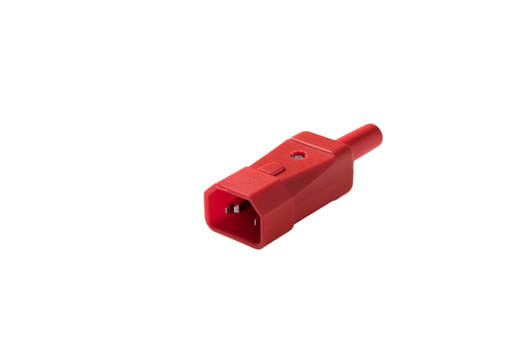 Martin Kaiser MK IEC Appliance Plug C14 70 degrees 10 Amp Earthing Contact Red - 749/RT [25 Pieces]