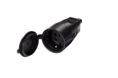 Martin Kaiser PVC Coupling Socket IP44 With Shutter Black - 552K/SW [20 Pieces]