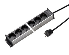 Martin Kaiser Aluminum Power Outlet Strip 12-Way 45 Degree 1.5m Cable - 1302KZL12SW15 [10 Pieces]
