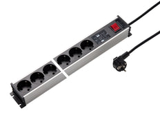 Martin Kaiser 6-Way Alu Power Outlet Strip With Shutter 6.5A RFI Filter - 1338KZL6SW3 [10 Pieces]