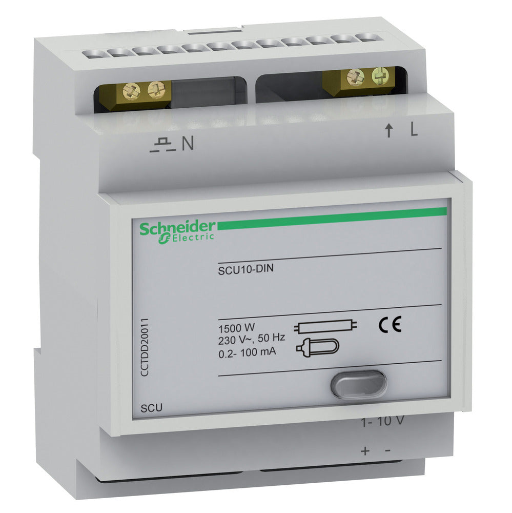 Schneider Electric SCU10-DIN 1-10V 4 Mod Dimmer - CCTDD20011