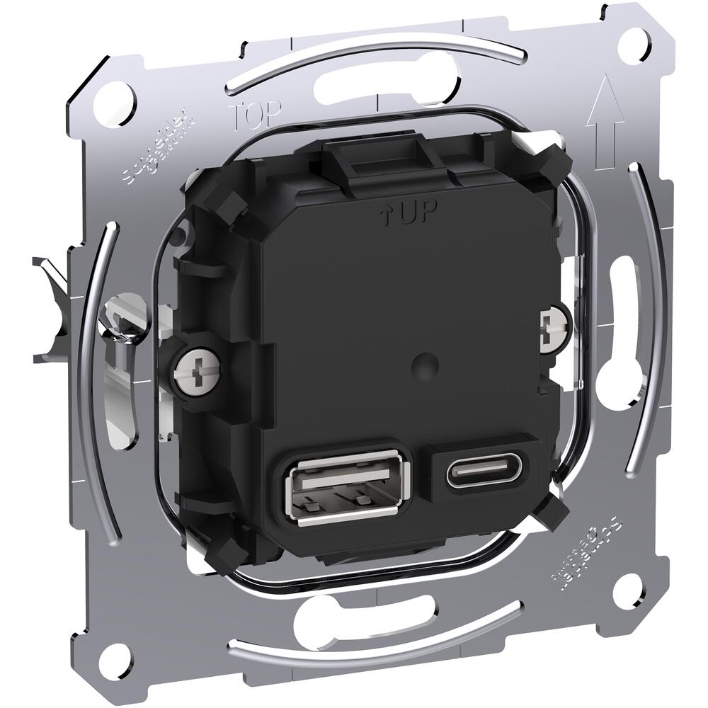 Schneider Merten USB Charger Insert Type A and C 45W PD - MTN4366-0120