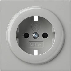 Gira S-Color Grey Cover for Wall Socket with Earth and Shutter - 092142