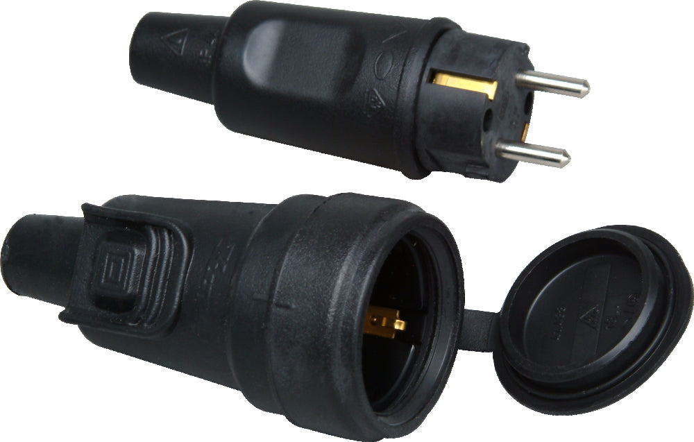 Kopp Rubber Plug And Connector IP44 Black - 190716017 [2 Pieces]