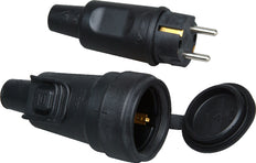 Kopp Rubber Plug And Connector IP44 Black - 190716017 [2 Pieces]