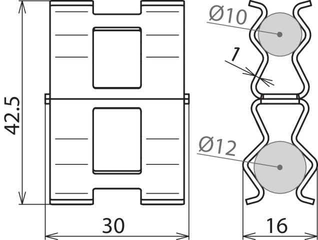 Dehn Reinforcement Clamp St Bare For Rd 12Mm Rd 10Mm - 308133 [2 pieces]