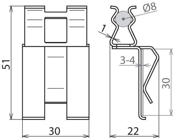 Dehnclip Reinforcement Clamp For 8mm 10mm Steel Bare - 308141 [2 pieces]