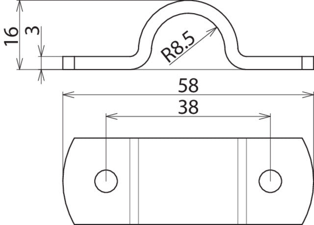Dehn Cleat Al Rd16 With Bore Distance 38mm 2XM6 - 490022 [100 Pieces]